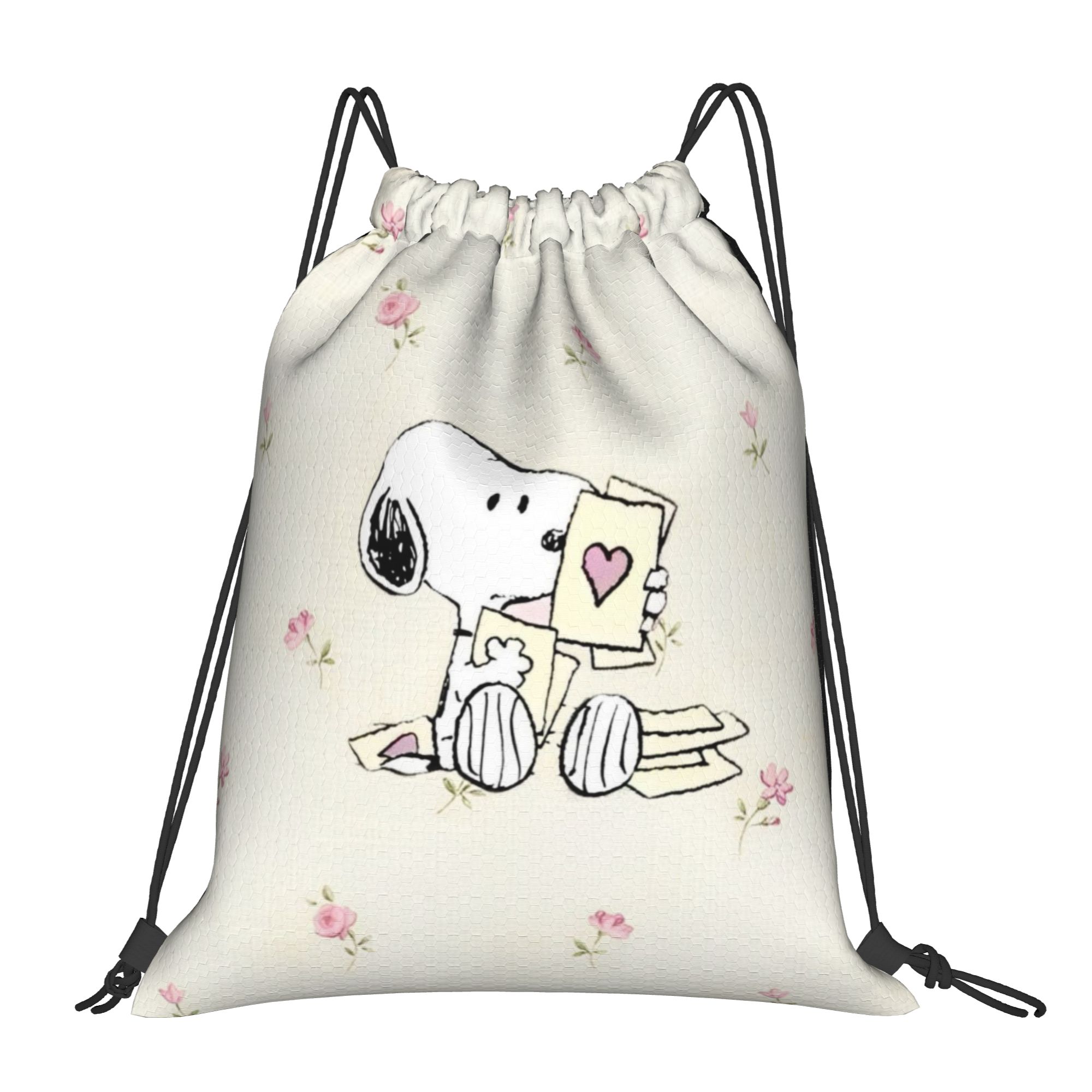 Drawstring Gym Bag - S-Snoopys Loving Gesture Backpack กระเป๋าสะพายแบบมีเชือกสำหรับเล่นกีฬา กระเป๋ายิม