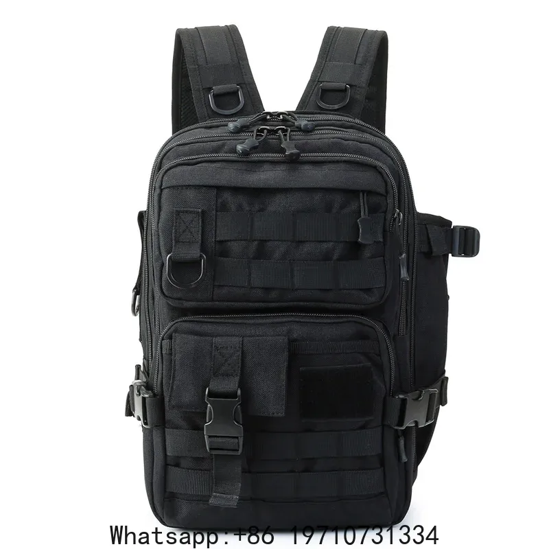 Sling Backpack Shoulder - กระเป๋าเป้สะพายหลังกันน้ำ 1000D สำหรับใส่อุปกรณ์ตกปลา กระเป๋าสะพายไหล่คู่ สำหรับกิจกรรมกลางแจ้ง ตกปลา