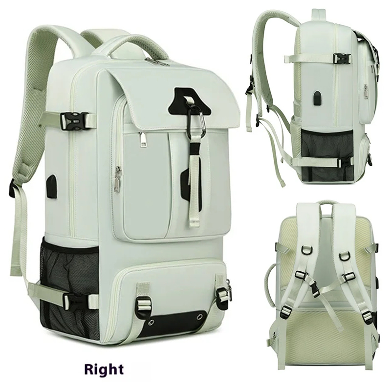 Laptop Backpack 15.6 - กระเป๋าเป้เดินทางแบบขยายได้ขนาด 55 ลิตร, กระเป๋าสะพายข้างแบบแปลงสภาพได้พร้อมช่องใส่รองเท้าแยกต่างหาก, ใส่แล็ปท็อปขนาด 15.6