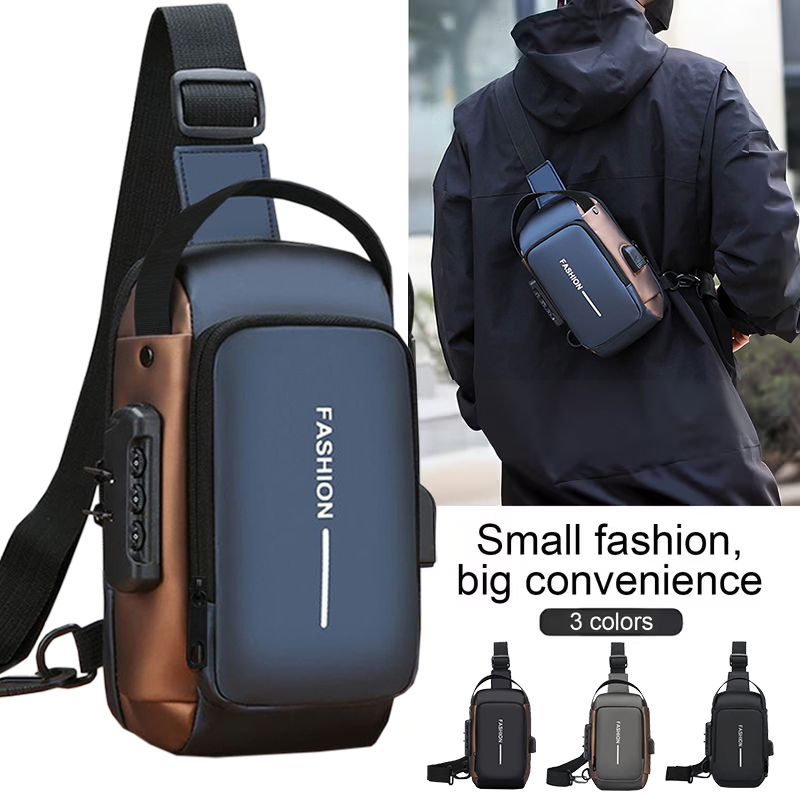 Hiking Backpack Waterproof - กระเป๋าสะพายข้างกันน้ำแบบลำลอง ป้องกันการโจรกรรม ทนทาน สำหรับผู้ชาย สายสะพายปรับได้ เหมาะสำหรับการเดินป่า