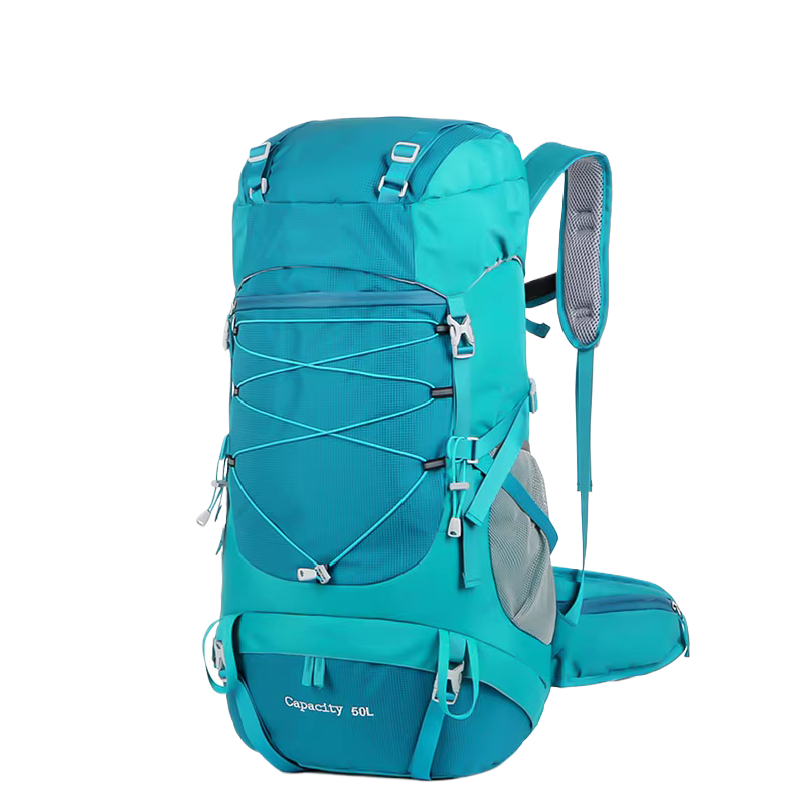 Rain Cover Backpack - กระเป๋าเป้เดินป่าขนาด 50 ลิตร พร้อมผ้าคลุมกันฝน กระเป๋าอเนกประสงค์สำหรับปีนเขา กระเป๋าเป้กลางแจ้งสำหรับการเดินทาง