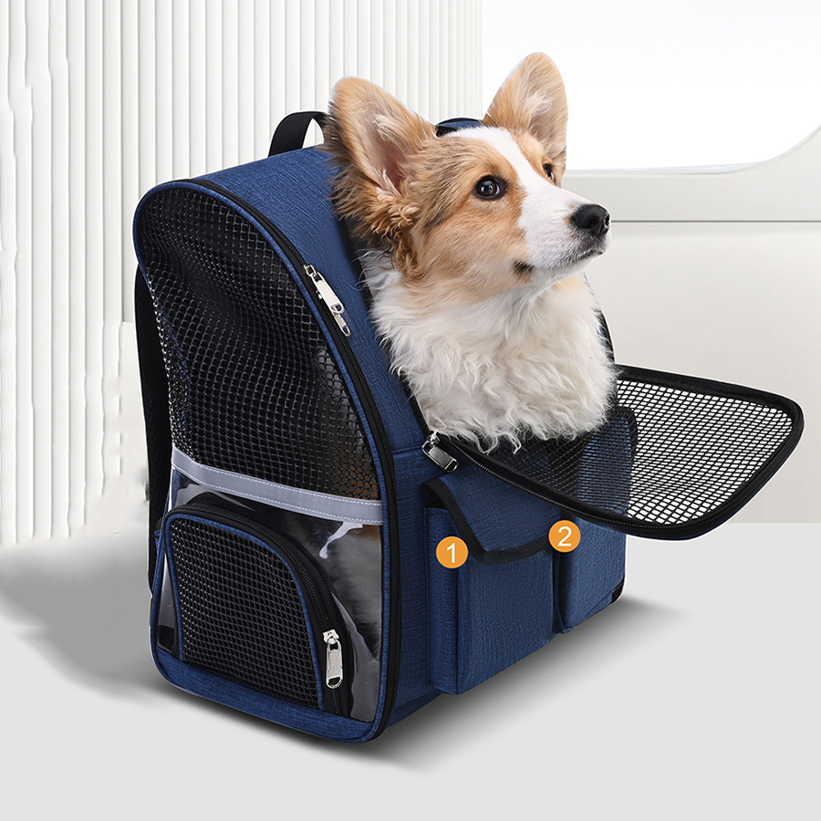 Foldable Backpack Small - กระเป๋าเป้สะพายหลังสำหรับสัตว์เลี้ยงแบบพับได้ ทำจากผ้า Oxford ระบายอากาศได้ดี พร้อมช่องใส่กระเป๋าเดินทาง สำหรับสุนัขและแมวขนาดเล็ก