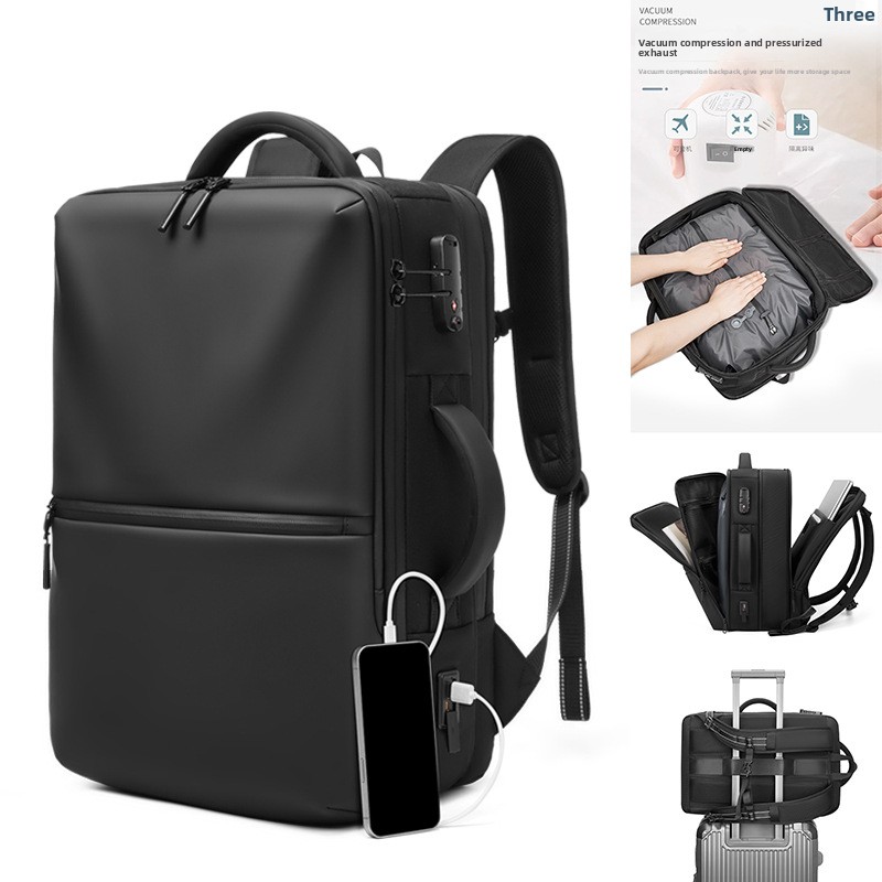 Business Backpack Brief - กระเป๋าเป้สะพายหลังแบบสุญญากาศอเนกประสงค์สำหรับผู้ชาย ปรับแต่งโลโก้ได้ ผิวหน้าที่ไวต่อแสงคุณภาพสูง กันน้ำ เหมาะสำหรับธุรกิจ