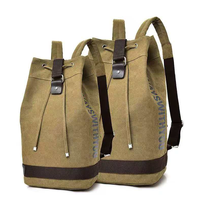 Fashion Backpack Women - กระเป๋าเป้ผ้าแคนวาสปี 2026 พร้อมสายสะพายไหล่คู่ กระเป๋าทรงถังความจุขนาดใหญ่ เหมาะสำหรับทั้งชายและหญิง ใช้สำหรับการเดินทางแบบสบายๆ