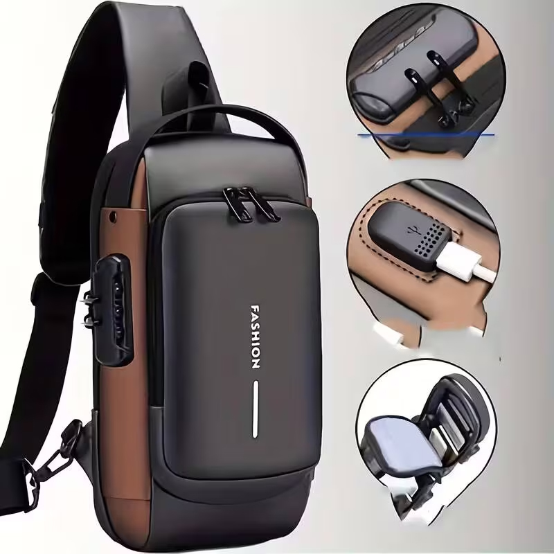 Travel Backpack Anti Theft - กระเป๋าเป้สะพายหลังมอเตอร์ไซค์กันขโมยพร้อมซิปล็อคได้ – เหมาะสำหรับการเดินทาง การท่องเที่ยว และการขี่; กระเป๋าสะพายข้างสำหรับผู้ชาย