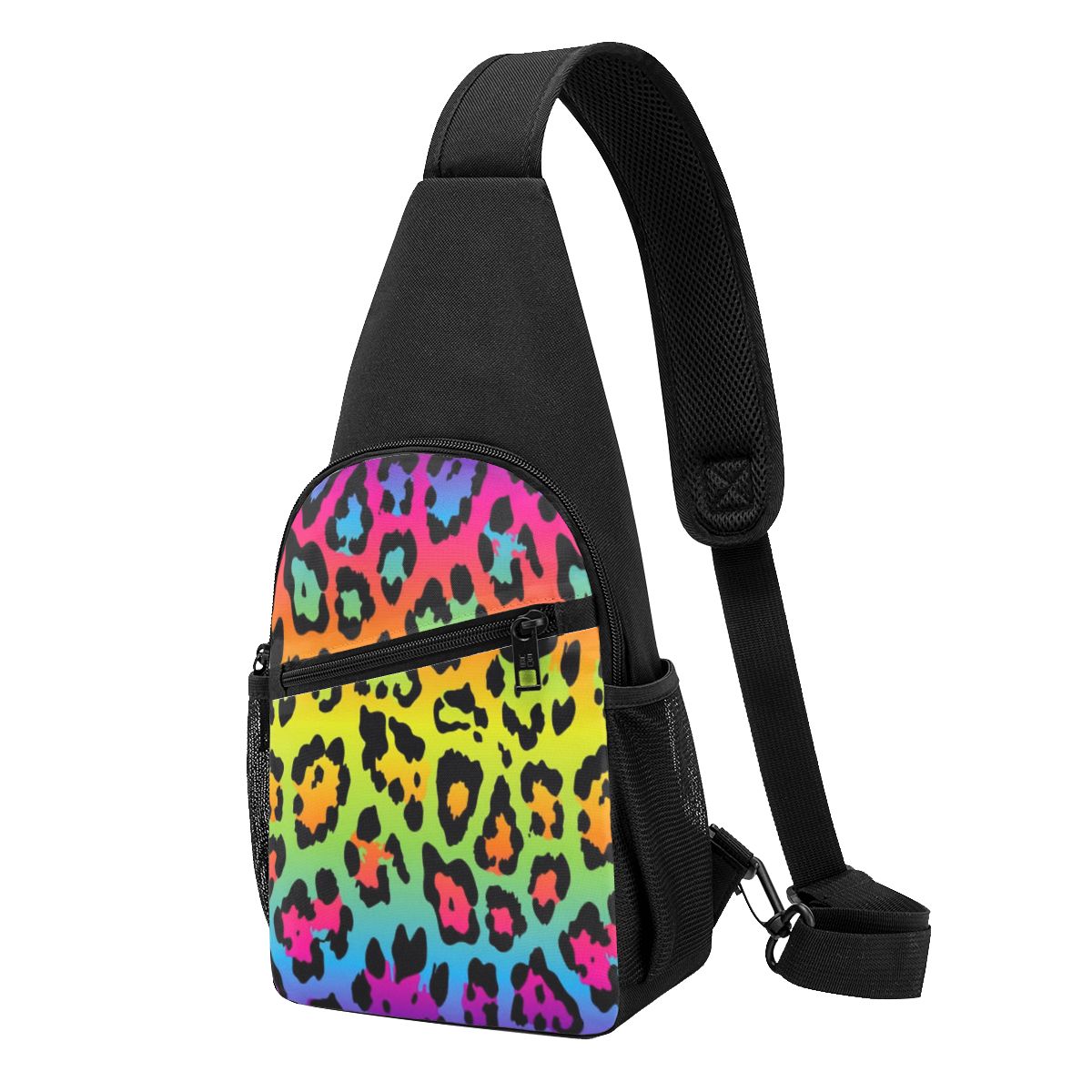 Sling Backpack Shoulder - กระเป๋าคาดหน้าอกพิมพ์ลายเสือดาวสีรุ้ง กระเป๋าสะพายข้างผู้ชาย กระเป๋าสะพายข้าง กระเป๋าเดินทาง กระเป๋าเป้สะพายหลังเดินป่า กระเป๋าสะพายไหล่