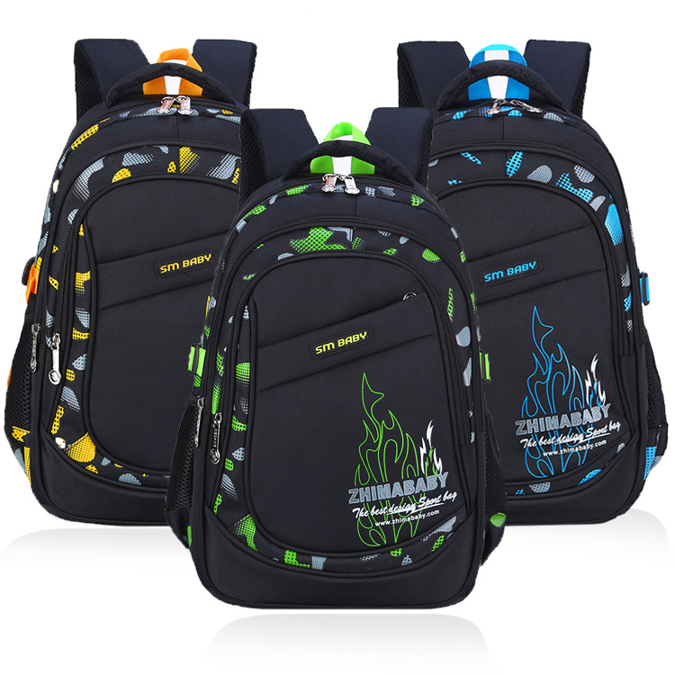 Canvas Backpack Casual - กระเป๋าเป้สะพายหลังโรงเรียนน้ําหนักเบากันน้ําสําหรับเด็ก 6-12 ปีทนทานความจุขนาดใหญ่กระเป๋าหนังสือนักเรียนชายหญิง254