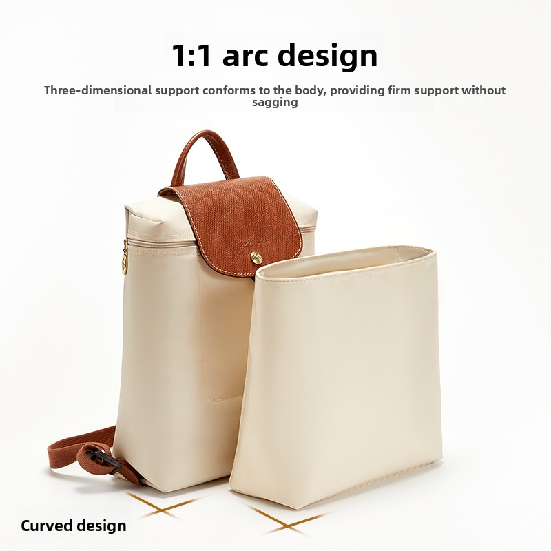 Backpack Insert Organizer - อุปกรณ์จัดระเบียบกระเป๋าสำหรับกระเป๋าเป้ลองชองป์ ไนลอน สำหรับจัดเก็บ กระเป๋าแพลตตินัม ช่วยจัดระเบียบภายใน อุปกรณ์เสริมสำหรับกระเป๋า