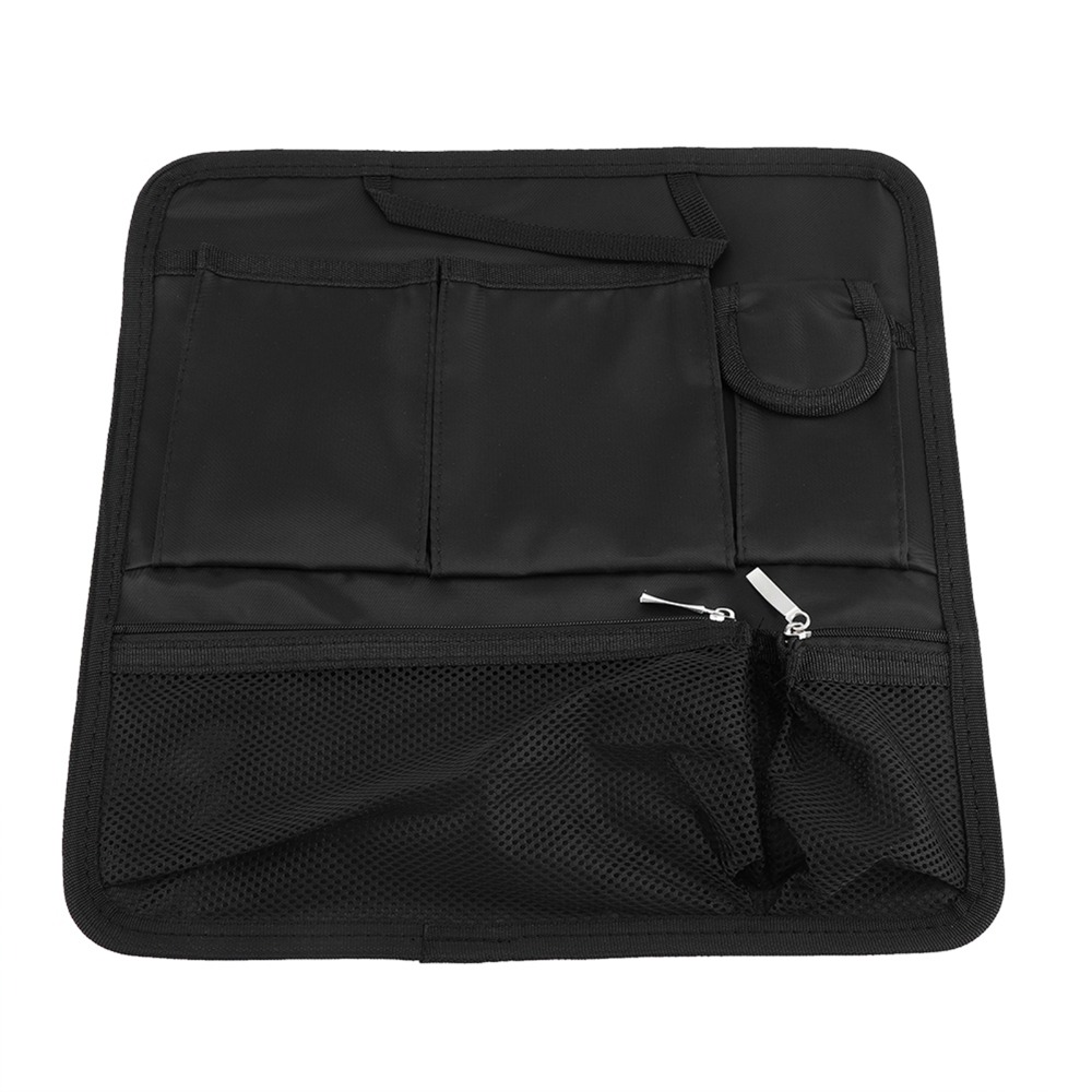 Backpack Insert Organizer - กระเป๋าเป้สะพายหลังแบบหลายช่องใส่ของได้ ปรับขนาดได้ พร้อมพวงกุญแจโลหะ กระเป๋าจัดระเบียบสำหรับเดินทาง กระเป๋าตาข่าย ไนลอน