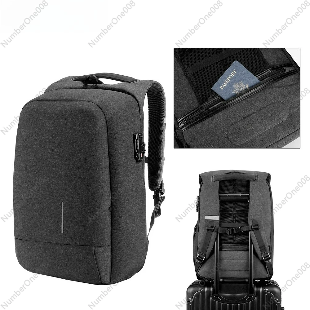 Laptop Backpack 15.6 - กระเป๋าเป้สะพายหลังสะท้อนแสงสำหรับผู้ชาย, กระเป๋าเป้ธุรกิจน้ำหนักเบาพร้อมพอร์ตชาร์จ USB, กระเป๋าคอมพิวเตอร์ขนาด 15.6 นิ้วแบบเปิดได้เต็มรูปแบบ