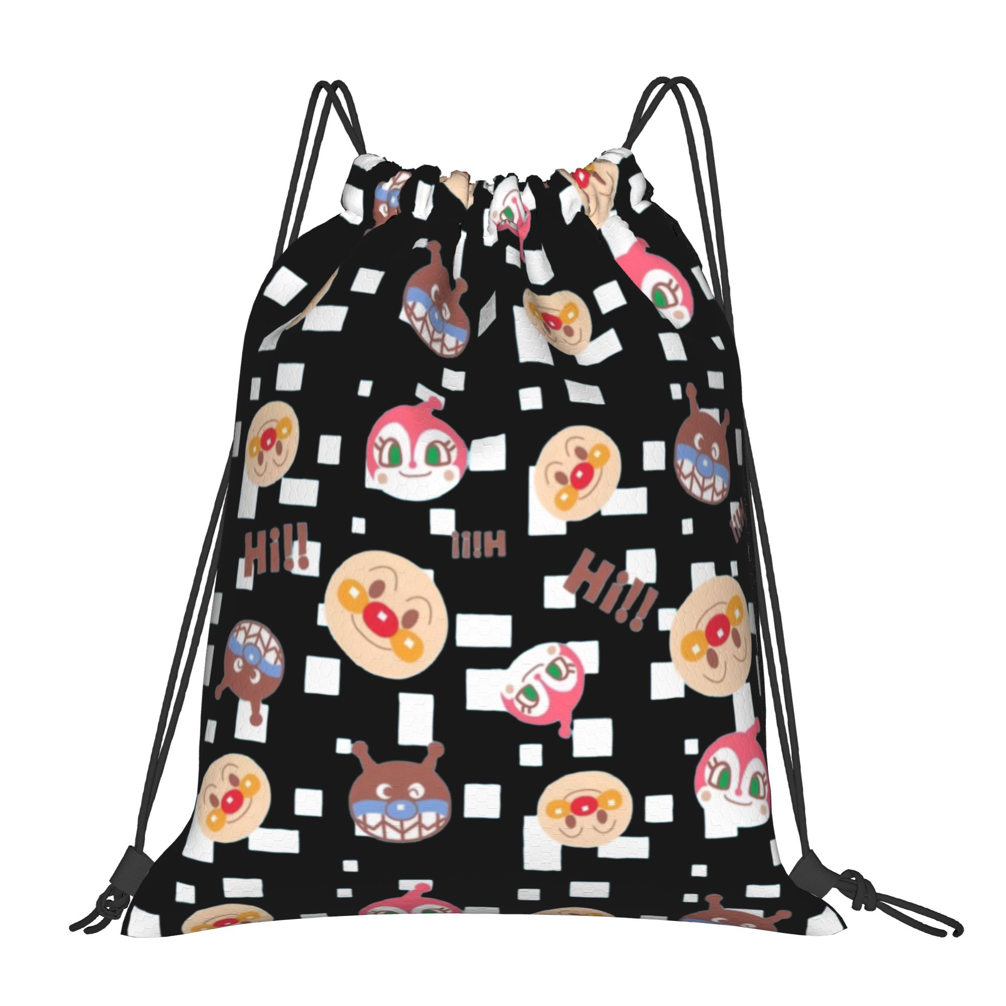 Drawstring Gym Bag - กระเป๋าเป้สะพายหลังแบบมีเชือกผูก Anpanmans แบบกำหนดเองสำหรับผู้ชายผู้หญิงน้ำหนักเบาการ์ตูนยิมกีฬากระเป๋าเป้สะพายหลังสำหรับโยคะ