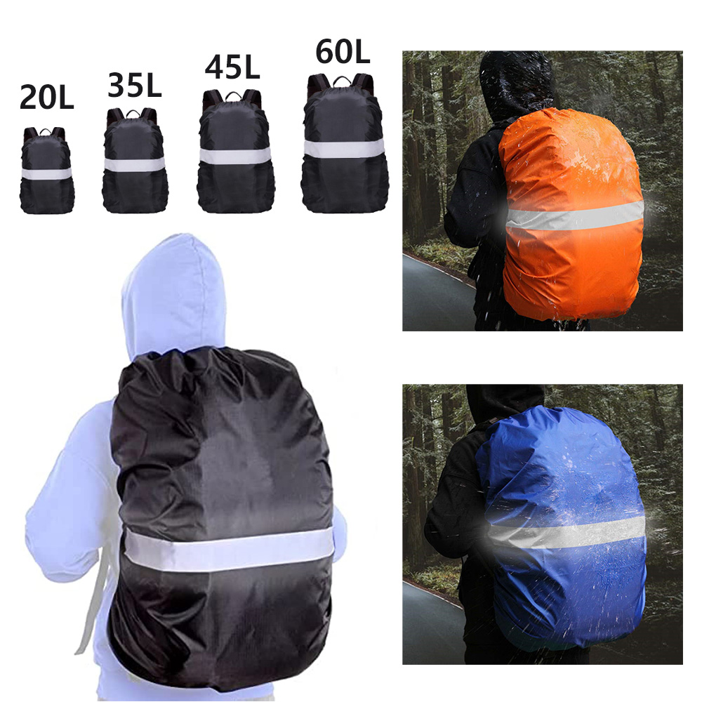 Rain Cover Backpack - กระเป๋าเป้สะพายหลังกันน้ํา Rain Cover สะท้อนแสงพร้อมสายคล้อง 15L-65L Rucksack