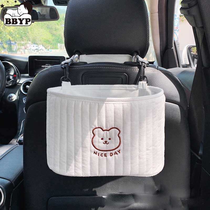 Backpack Diaper Bag - 2 ชิ้นรถที่นั่งกลับการ์ตูนหมีแพ็คกระเป๋าแขวนสะสมกล่องเก็บอุปกรณ์ตกแต่งภายในรถยนต์น่ารักของเล่น
