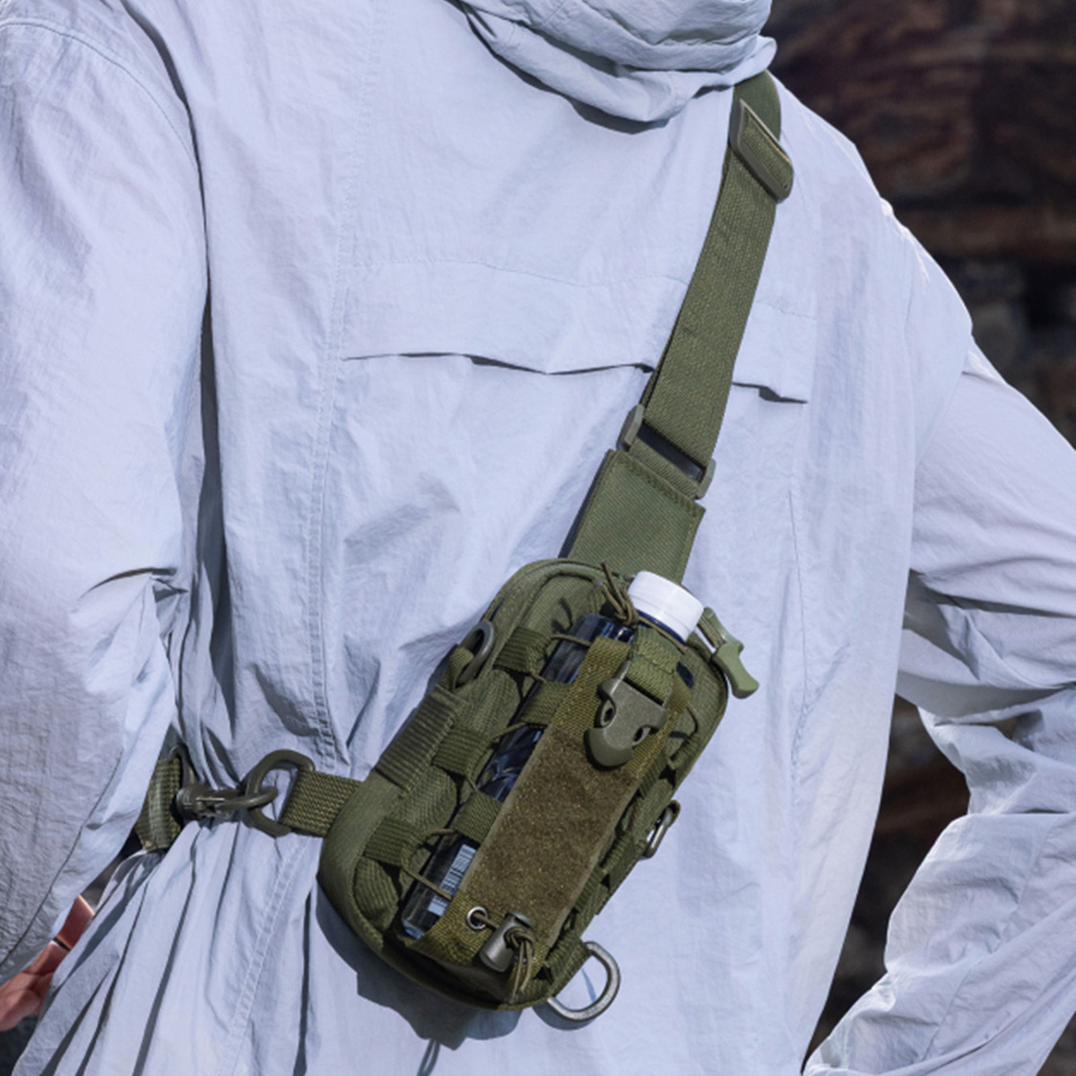 Hydration Pack Outdoor - กระเป๋าใส่ขวดน้ำ, กระเป๋าใส่ขวดน้ำแบบสะพายข้าง, ฝาครอบป้องกันแก้วน้ำอเนกประสงค์, ฝาครอบแก้วน้ำ, กระเป๋าปั่นจักรยาน, กระเป๋าคาดหน้าอกสำหรับตั้งแคมป์กลางแจ้งแบบมืออาชีพ