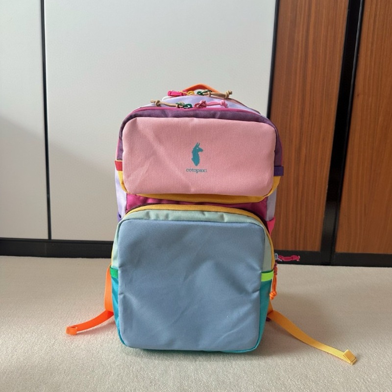 Canvas Backpack Casual - กระเป๋าเป้โดพามีน คัลเลอร์บล็อก น้ำหนักเบา ทำจากไนลอน เหมาะสำหรับทุกเพศ ใช้เดินป่า