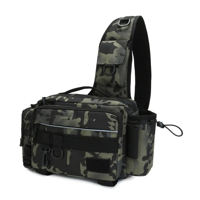 Sling Backpack Shoulder - กระเป๋าคาดเอวอเนกประสงค์ขนาดใหญ่กระเป๋าเป้สะพายหลังสำหรับออกล่ากระเป๋าอุปกรณ์ตกปลาสลิงเก็บของตกปลากลางแจ้ง
