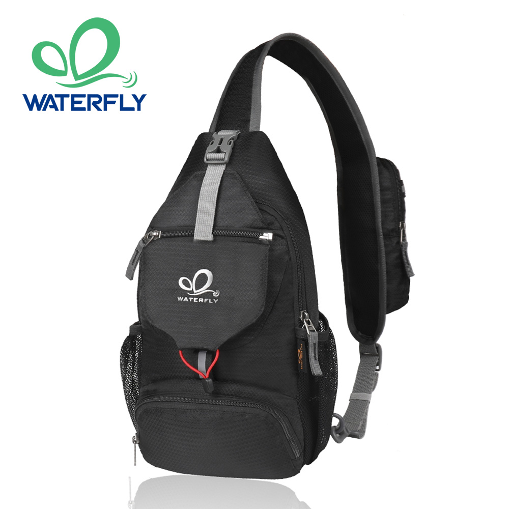 Sling Backpack Shoulder - WATERFLY กระเป๋าคาดหน้าอกไหล่กระเป๋าสะพายข้างขนาดเล็กสลิงแพ็ค Packable กระเป๋าเป้สะพายหลังสําหรับเดินป่าการเดินทาง