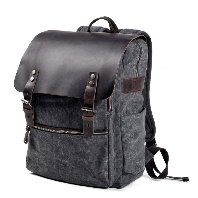 Canvas Backpack Casual - กระเป๋าเป้สะพายหลังผู้ชายสไตล์เรโทร, กระเป๋าสะพายไหล่คู่, กระเป๋าเดินทางระยะสั้นแบบลำลอง, กระเป๋าคอมพิวเตอร์ความจุขนาดใหญ่ทันสมัย