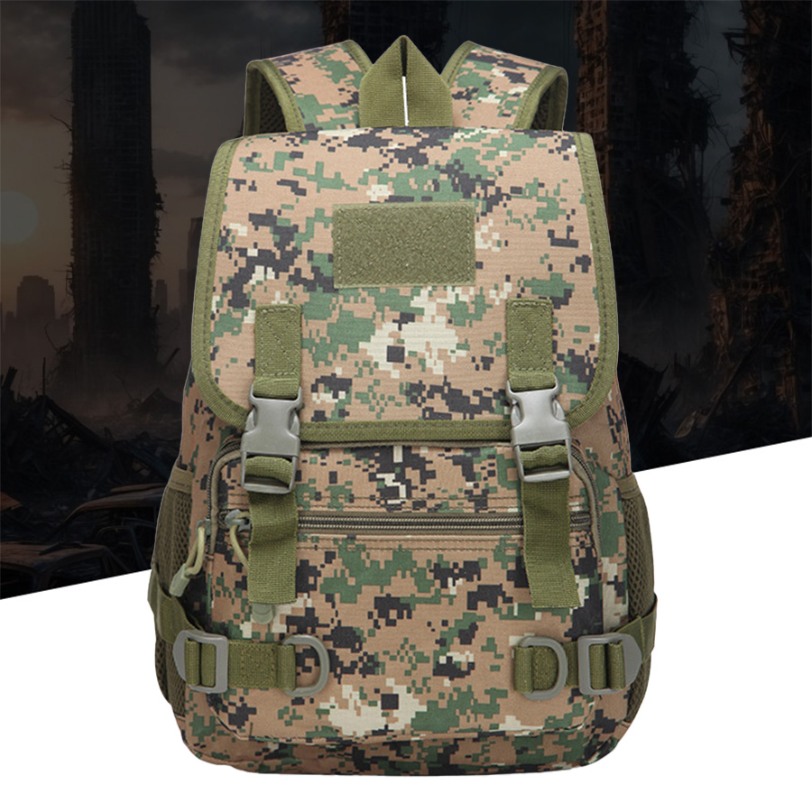 Rucksack Military Style - กระเป๋าเป้สะพายหลังฝึกทหารของโรงเรียน, กระเป๋าเป้สะพายหลังฝึกการตั้งแคมป์กลางแจ้งสําหรับผู้ที่ชื่นชอบทหาร, กระเป๋าเป้สะพายหลังลายพรางอุปกรณ์ CS จริง