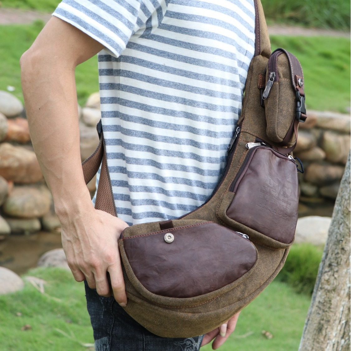 กระเป๋าสะพายข้างผู้ชาย กระเป๋า - Sling Backpack Shoulder บทวิจารณ์และราคา