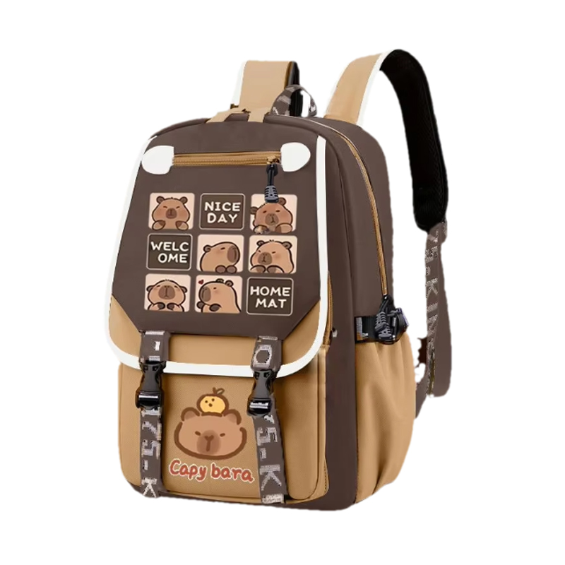 Kawaii Capybara สไตล์สีกากีกระ - School Backpack Teen บทวิจารณ์และราคา