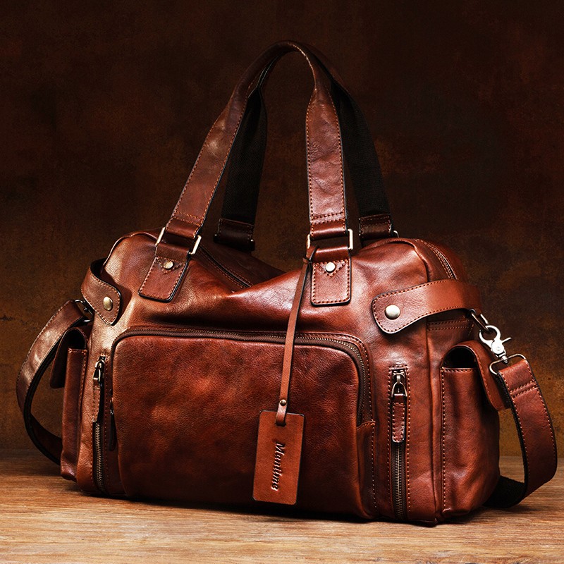 กระเป๋าผู้ชายยางลบหนังฟอกฝาดวิ - Leather Backpack Vintage บทวิจารณ์และราคา