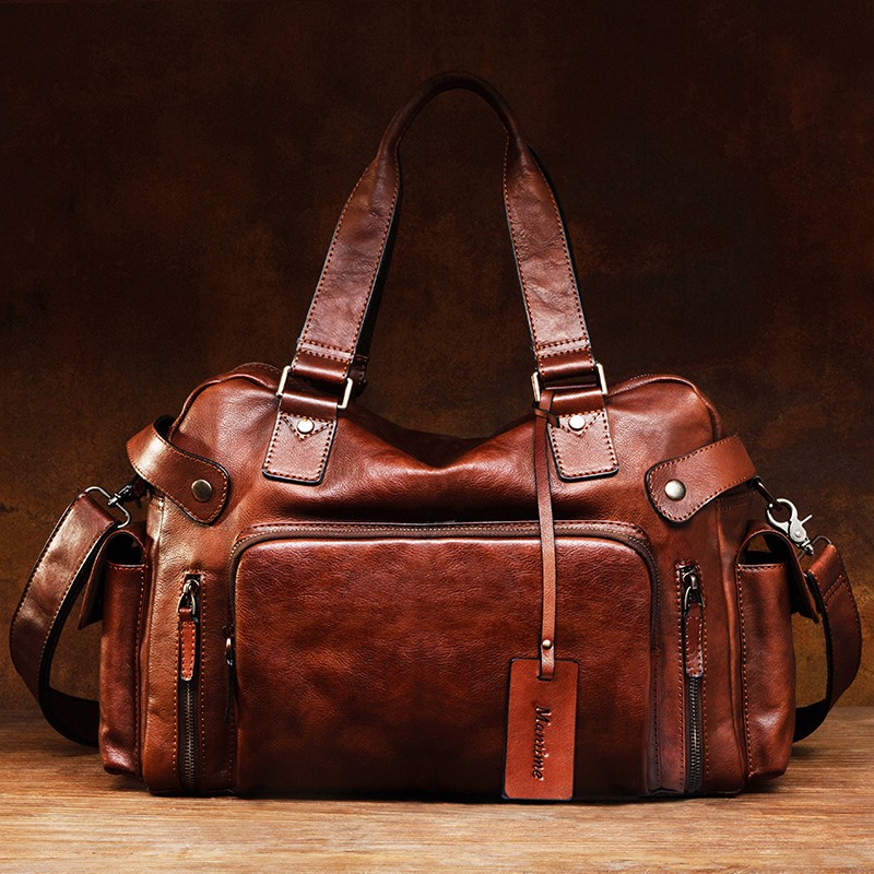 กระเป๋าผู้ชายยางลบหนังฟอกฝาดวิ - Leather Backpack Vintage บทวิจารณ์และราคา