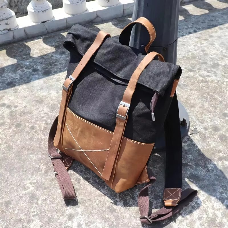 แฟชั่นผู้ชายกระเป๋าเป้สะพายหลั - Leather Backpack Vintage บทวิจารณ์และราคา