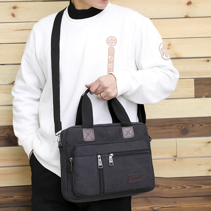 ผ้าใบผู้ชายกระเป๋าถือกระเป๋าสะ - Canvas Backpack Casual บทวิจารณ์และราคา