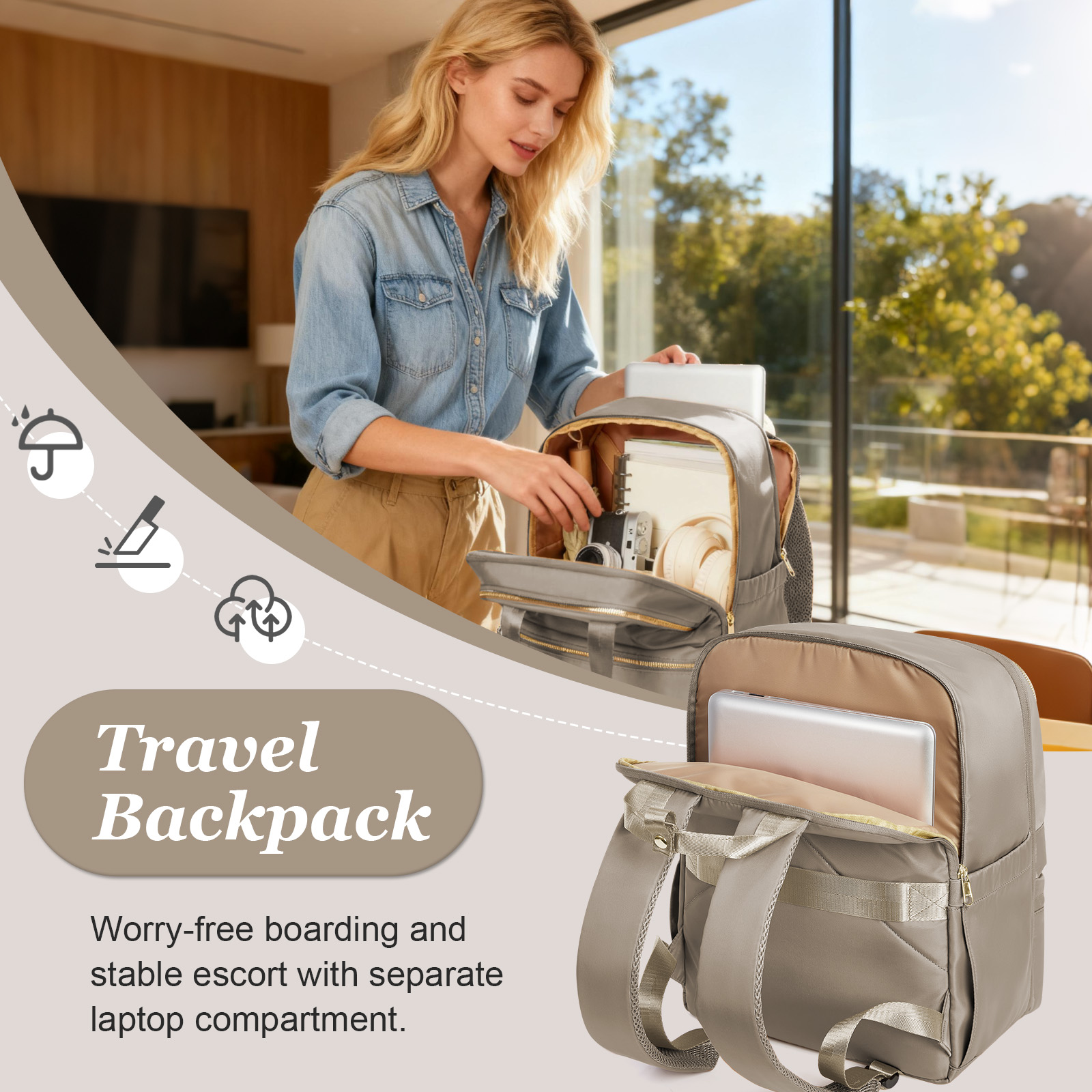 กระเป๋าเป้เดินทางริยาเนียร์ 40 - Fashion Backpack Women บทวิจารณ์และราคา