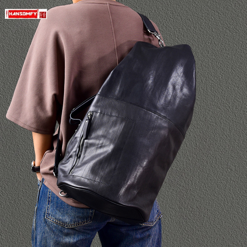 กระเป๋าหนังแท้ผู้ชายขนาดใหญ่ ป - Leather Backpack Vintage บทวิจารณ์และราคา