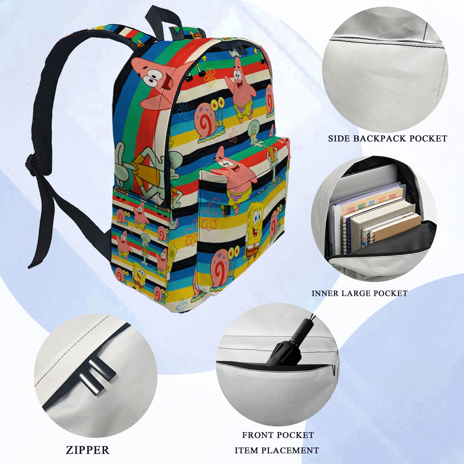 กระเป๋าเป้สะพายหลังลายสปอนจ์บ็ - School Backpack Teen บทวิจารณ์และราคา