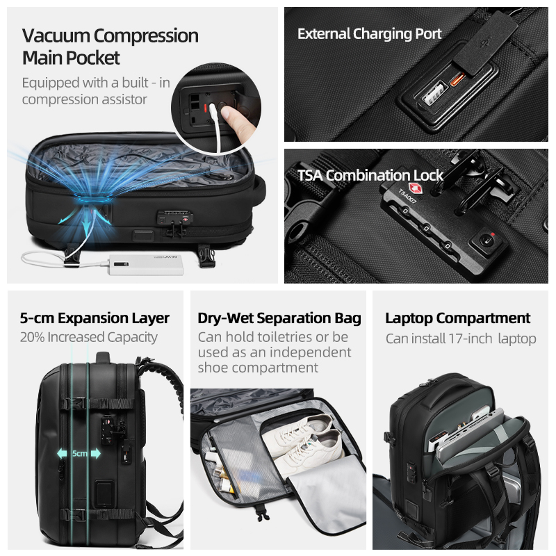 กระเป๋าเป้เดินทางสำหรับผู้ชาย  - Travel Backpack Anti Theft บทวิจารณ์และราคา