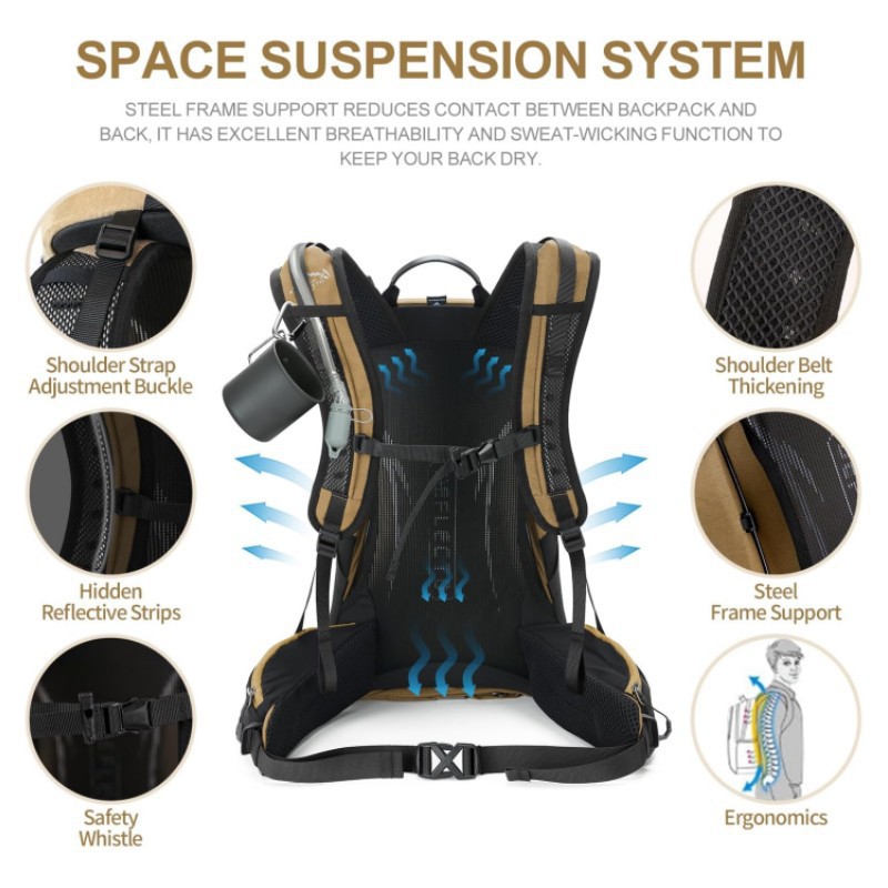 กระเป๋าเป้เดินป่าขนาดใหญ่ กันน - Hiking Backpack Waterproof บทวิจารณ์และราคา