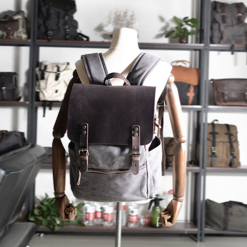 กระเป๋าเป้สะพายหลังผู้ชายสไตล์ - Canvas Backpack Casual บทวิจารณ์และราคา