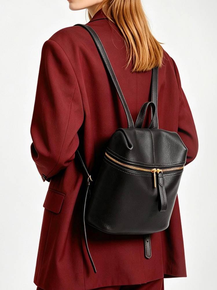 กระเป๋าเป้สะพายหลังหนังแท้สำหร - Leather Backpack Vintage บทวิจารณ์และราคา