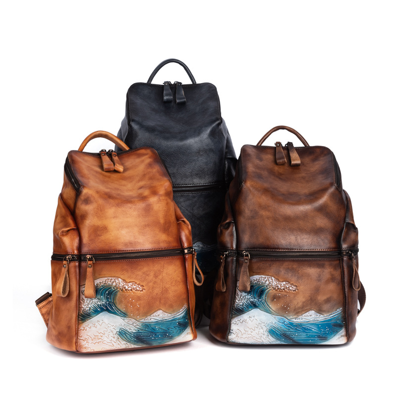 ของแท้นุ่มกระเป๋าเป้สะพายหลังห - Leather Backpack Vintage บทวิจารณ์และราคา