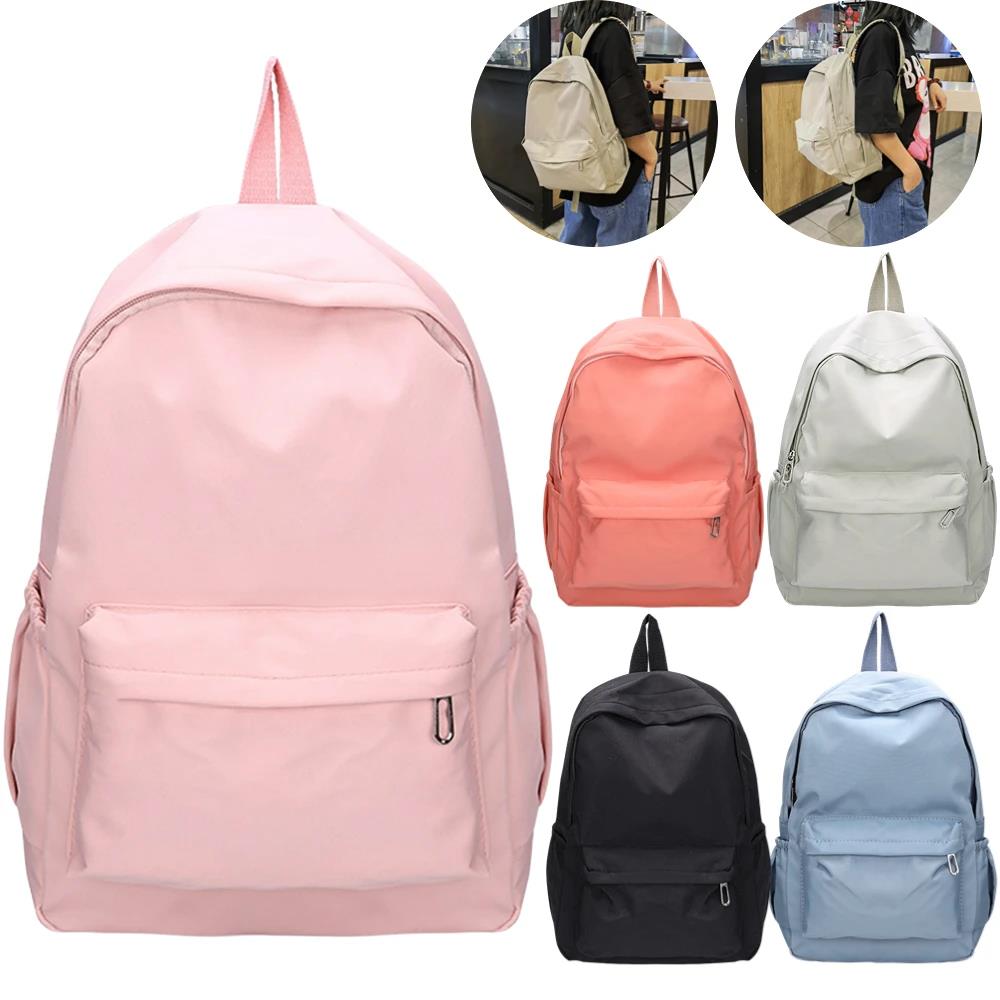 กระเป๋าเป้สะพายหลังไนลอนสีทึบส - School Backpack Teen บทวิจารณ์และราคา
