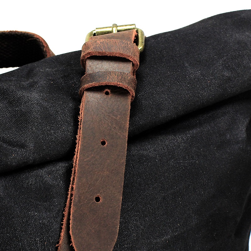 Retro ผ้าใบหนังกระเป๋าเป้สะพาย - Leather Backpack Vintage บทวิจารณ์และราคา